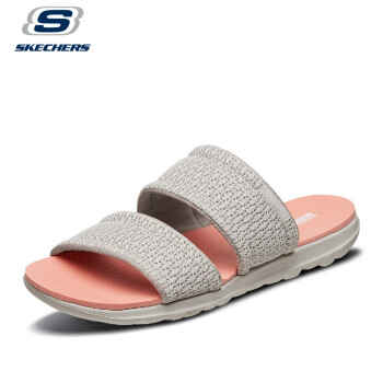 Skechers Skechers SKECHERS婦人靴快适カジュアルリパー柔软ネト軽く量夏凉しくて、薄い灰色の褐色/桃色38