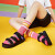 Kappa Kapa芸術家連名女性厚底サンダルマジックステッカービーチ靴通気性スリッパ2020新型|K0 A 25 LL 01 D黒-9937