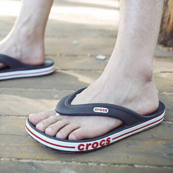 Crocscrocs男性靴夏の新型ベヤカーロックの人の字はレジャを引いて足を滑らせて止めます。底の冷いスリッパ20333-4 CC M 7 W 9/内の长さは25 cmです。